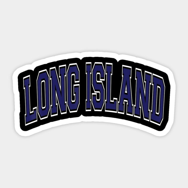 Long Island T Shirt - Varsity Style Navy Blue Text Sticker by danieldamssm